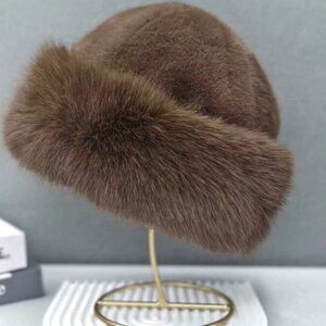 BRAND NEW Women's Winter BROWN  Plush Bucket Hat,